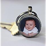 Personalized Custom Photo Key Chain - Round 25mm - Customized Key Chain - Choice of 4 Bezel Colors