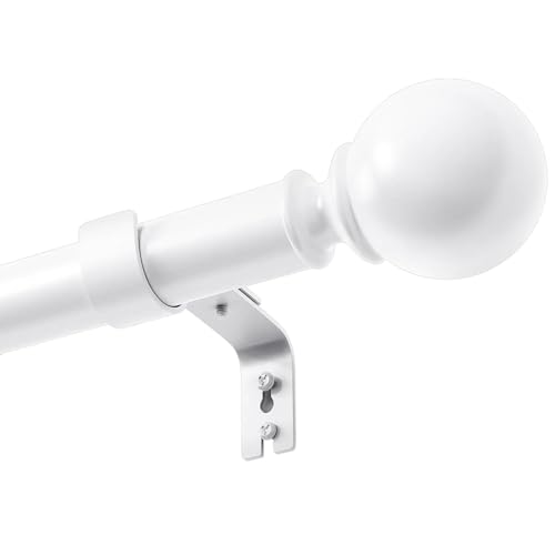 Curtain Rod and Accessories Curtain Rod for Eyelet Curtains Curtain Rods with Brackets and Accessories Set for Living Room Outdoor White 84-290CM