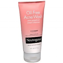 Neutrogena Oil-Free Acne Wash Cream Cleanser Pink Grapefruit 6.0 fl oz (Quantity of 2)