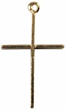 Package of 36 Tiny Metallic Gold Cross Fashion Charms for Jewelry Making, Embellishing and Crafting
