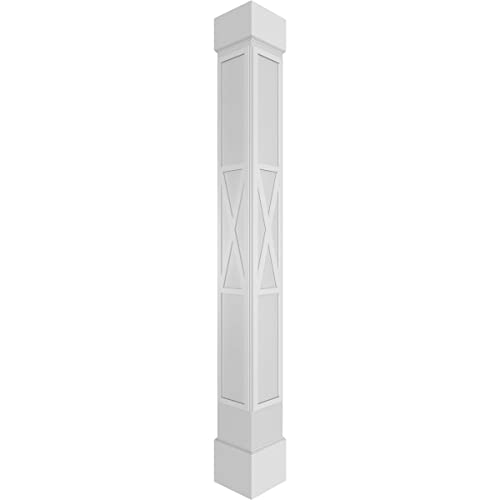 Ekena Millwork 12"W x 9'H Craftsman Classic Square Non-Tapered X-Board Farmhous…