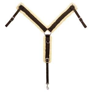 Weaver Fleece Lined Breast Collar – Size:Horse Color:Brown Webbing/Maize Fleece