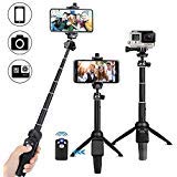 Selfie Stick Tripod, OYRGCIK Extendable Selfie Stick Tripod with Bluetooth Wireless Remote for iPhone X/XS/XS Max/XR/8/8 Plus/7/7 Plus/6S Plus, Samsung Galaxy S9/S9 Plus/S8/S8 Plus/S7/Note 8, Cameras