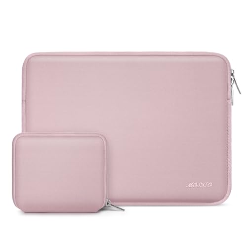 MOSISO Laptop Hülle Tasche 14 Zoll, 14 Zoll Laptophülle Kompatibel mit HP Lenovo Dell ASUS Acer, HP Stream, Dell Latitude, Lenovo IdeaPad, Neopren Laptoptasche mit Kleine Etui, Baby Rosa