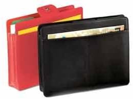 Standard Accordion File Folder in Black Leather: Florentine Napa