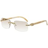 Vintage Rimless Gold Glasses - Clear Lens, Retro Hip Hop Style, UV Protection, Men's Fashion
