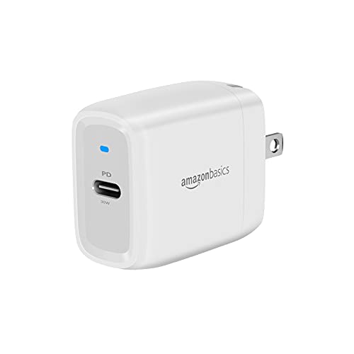 Amazon Basics 30W One-Port GaN USB-C Wall Charger with Power Delivery PD for Ta…