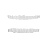 Denture Teeth Kit { Upper/Bottom } Teeth Veneer Cosmetic Teeth Whitening Denture Model Tooth Shade (white 2pcs)