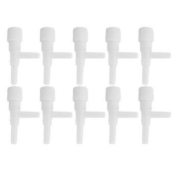 Aquarium Check Valves, KSTE 10Pcs Plastic Aquarium Fish Tank 3 Way Air Pump Control Valves (White)