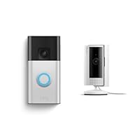 Ring Battery Doorbell with Ring Indoor Cam 2nd Gen (White)