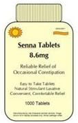 Senna-Gen Tablets by Generic Senokot - 1000 ea 1 Pack