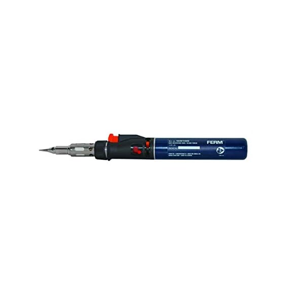 FERM Gas-LÃ¶tkolben - Butangas betrieben - 35 minuten betriebsdauer - Inkl. LÃ¶tspitze SchrÃ¤gform 8mm und LÃ¶tspitze MeiÃel form 3,5mm