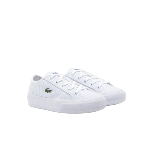 Lacoste Unisex-Child Children's Backcourt Sneaker, White/Graphite, 1.5
