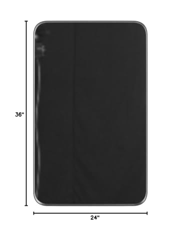 LOAAO Black Metal Framed Bathroom Mirror for Wall, 24X36 Inch Rounded Rectangle Mirror, Matte Black Bathroom Vanity Mirror Farmhouse, Anti-Rust, Hangs Horizontally or Vertically