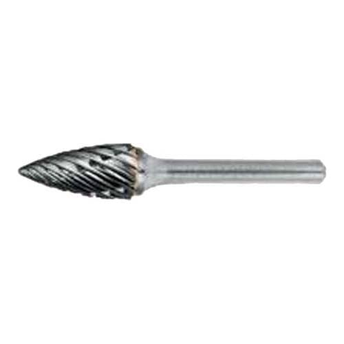 Dormer P7139.6X6.0 Series P713 Carbide Rotary Burr, Pointed Tree, Bright, 12.70mm x 70mm