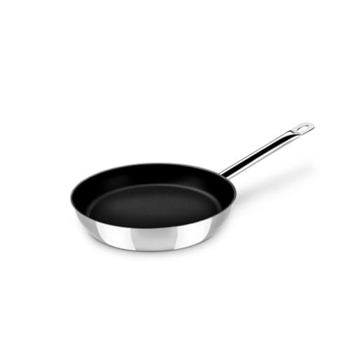 Chef Non Stick | Padella 18 cm acciaio inossidabile 18/10 con antiaderente, Adatta a tutti i tipi di piani cottura, induzione inclusa