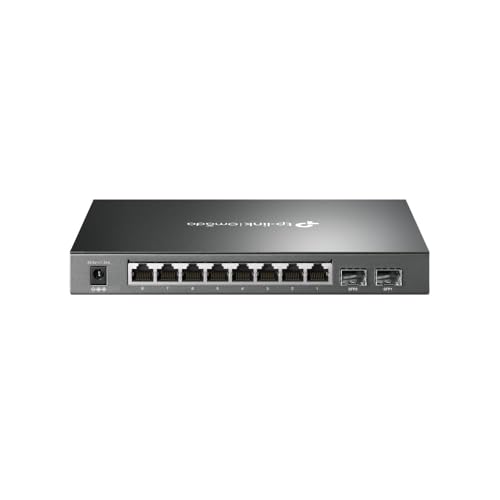 TP-Link JetStream 8-Port Gigabit Smart PoE+ Switch with 2 SFP Slots, Supports 8 Gigabit PoE Ports, 58W Budget, Fanless (SG2210P)