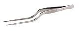 Paderno World Cuisine 42904-02 Stainless Steel Offset Culinary Tweezers, Gray