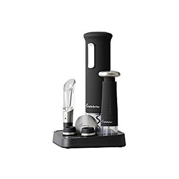 Rabbit Electric Wine Opener Set - Rechargeable Corkscrew With Aerator & Wine Preserver