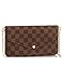 Womens Monogram Canvas Flap Purse Small Chain Cross Body Bag (Damier)