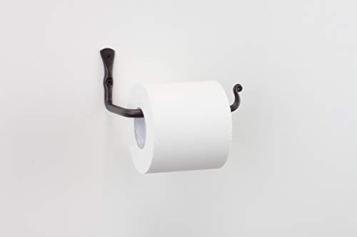 RTZEN Straight Decorative Wrought Iron Toilet Paper Hanger | Wall Mount Handmade TP Roll Holder | Mounted Black Forged Rod Metal Décor | Modern Retro Authentic Rot Handcrafted | Easy Installation - Thumbnail 6