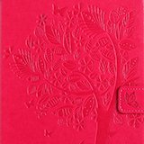iPad Mini 2 Mini 3 Case, LittleMax(TM) Lightweight PU Leather Flip Stand Embossed Cat & Tree Case Smart Cover with Auto Wake/Sleep for Apple iPad Mini 3/2/1 [One Free Stylus Pen]-#2 Red
