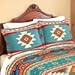 Collections Etc Southwest Cheyenne Aztec Native American Turquoise Fleece Pillow Sham