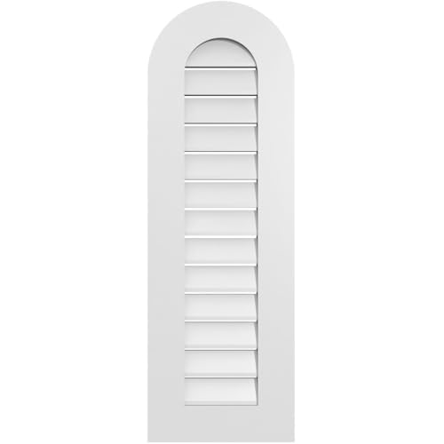 14"W x 42"H Round Top Surface Mount Signature Urethane Gable Vent: Functional,…