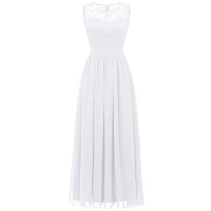 Aupuls avondjurk basic chiffon kanten mouwloos bruidsmeisjesjurken vloerlengte