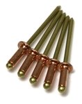 Copper Blind Rivets, Brass Mandrel - 4-4 #44, 1/8