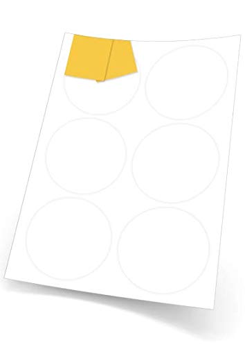 Round A4 Labels (Matt White Permanent) (88mm, 6 Labels Per Sheet, 100 Sheets)