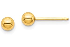 BEDROCK JEWELRY Inverness 24k Plated Ball Post Earrings with Safety Back, Sterile Enclosed