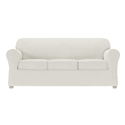 Zenna Home Simply Fit - Copridivano elasticizzato, 4 pezzi, colore: ecru