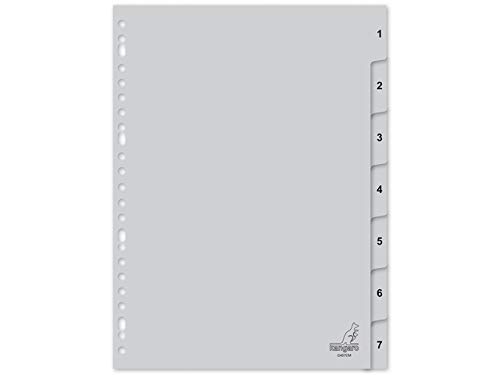 Kangaro Register A4 Number PP 120 Micron 23 R.7 Pieces Grey