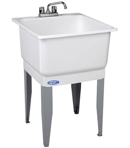 Mustee 21F Lil'Tub Utilatub Laundry Tub Floor Mount, 24-Inch