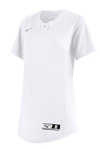 Mizuno NXT 1-Button Softball Jersey | Womens Fast Pitch Jersey | White | US XS