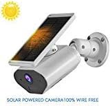 2019 New Outdoor Solar Powered Security Camera,CTVISON 2.4GHz Wifi Wireless Home Security Camera, Night Vision,Motion Detection,Rechargeable Battery, Two-Way Audio, IP66 Waterproof for Android and iOS
