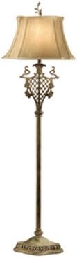 JB Hirsch Highland Iron Vase Floor Lamp with Oval Bell Shade, 58"