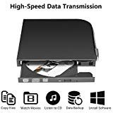 tengertang external USB optical drive, ultra-thin portable Type-C DVD burner/Writer/Rewriter/Player for various brands of laptop desktop all-in-one machines and so on (Black)