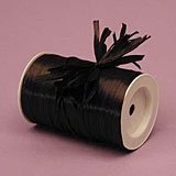 Black Matte Raffia Ribbon, 1/4