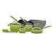 Rachael Ray Brights Nonstick Cookware Pots and Pans Set, 14 Piece, Green Gradient