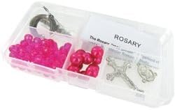 Bulk Buy: Linpeng International (2-Pack) Rosary Bead Kit Hot Pink Crystal Beads/Hot Pink Pearls CR-12-13