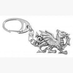 Fine Quality English Pewter Welsh Dragon Keyring, Lovely Gift Idea