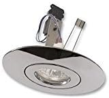 GU10/LV Ceiling Converter, Polished Chrome CR80CH by ETERNA. Downlight CONVERTOR. Pack of 2