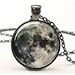 ZXUY Full Moon Necklace, Space Picture Pendant, Galaxy