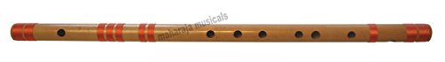 Bansuri Indian Flute, Maharaja Musicals, Bamboo, Scale A Natural Bass 23.5 Inches, Concert Quality, Fully Tuned, Nylon Pipe Bag Included, Hundustani Bansuri (PDI-CEA)