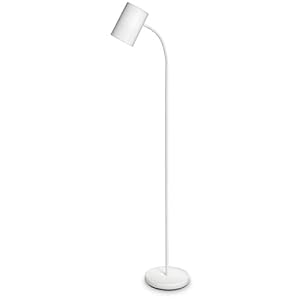 Philips Himroo Vloerlamp – E27 Fitting – Discrete Schakelaar – Excl. Lamp – Flexibele Arm – Langwerpig – Wit
