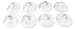 Suction Cups for Cobra, Escort and Beltronics Radar Detector - Set of 8