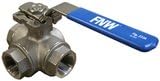 FNW 1 in. 1000 CWP 2-Piece 3-Way Stainless Steel Threaded Reduced Port Ball Valve