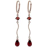 Galaxy Gold GG 14k Solid Gold Leverback Earrings with Garnets